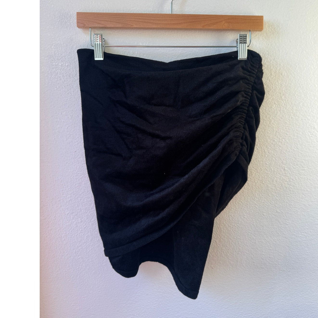 Draped Velour Skirt