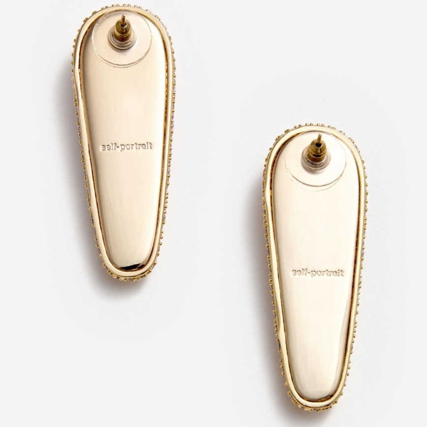 Gold Crystal Bar Earrings