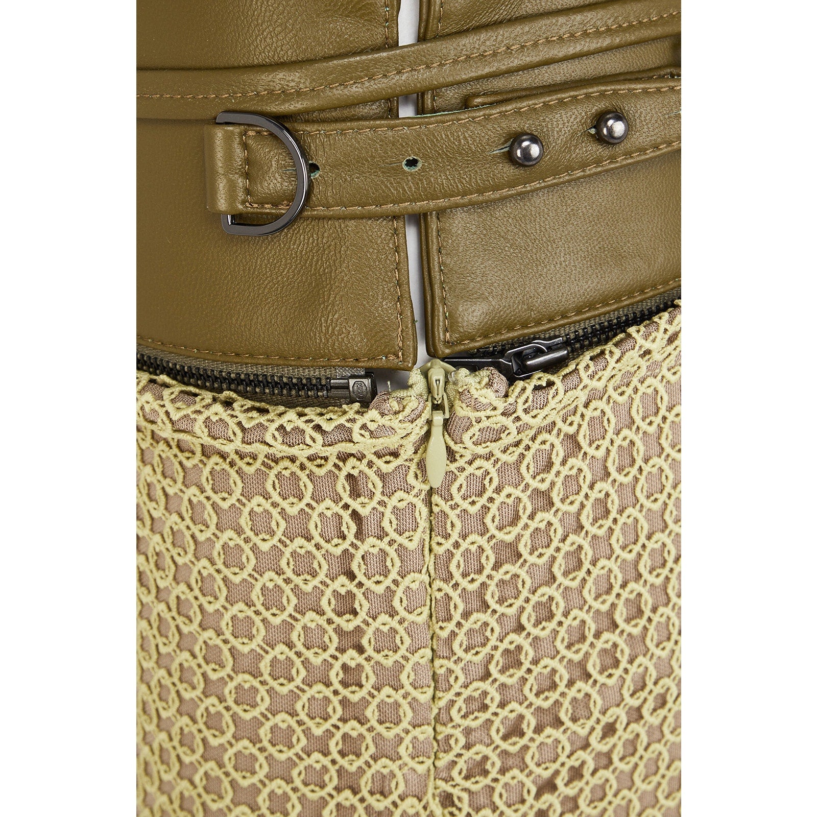 Diamond Lace Belted Column Skirt