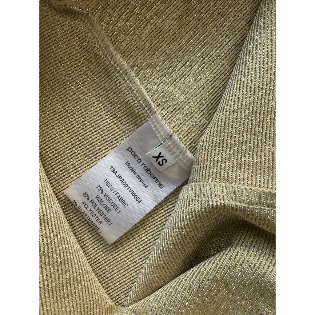 Metallic Gold Stretch-Jersey Leggings