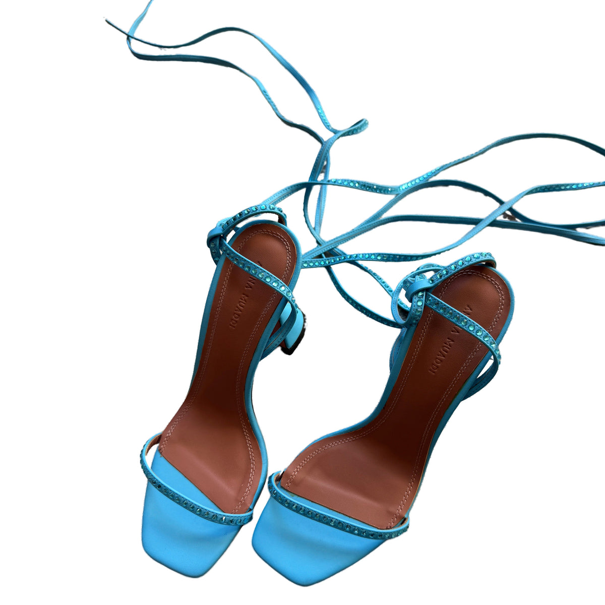Amina Muaddi Vita 95 Electric Blue sandals