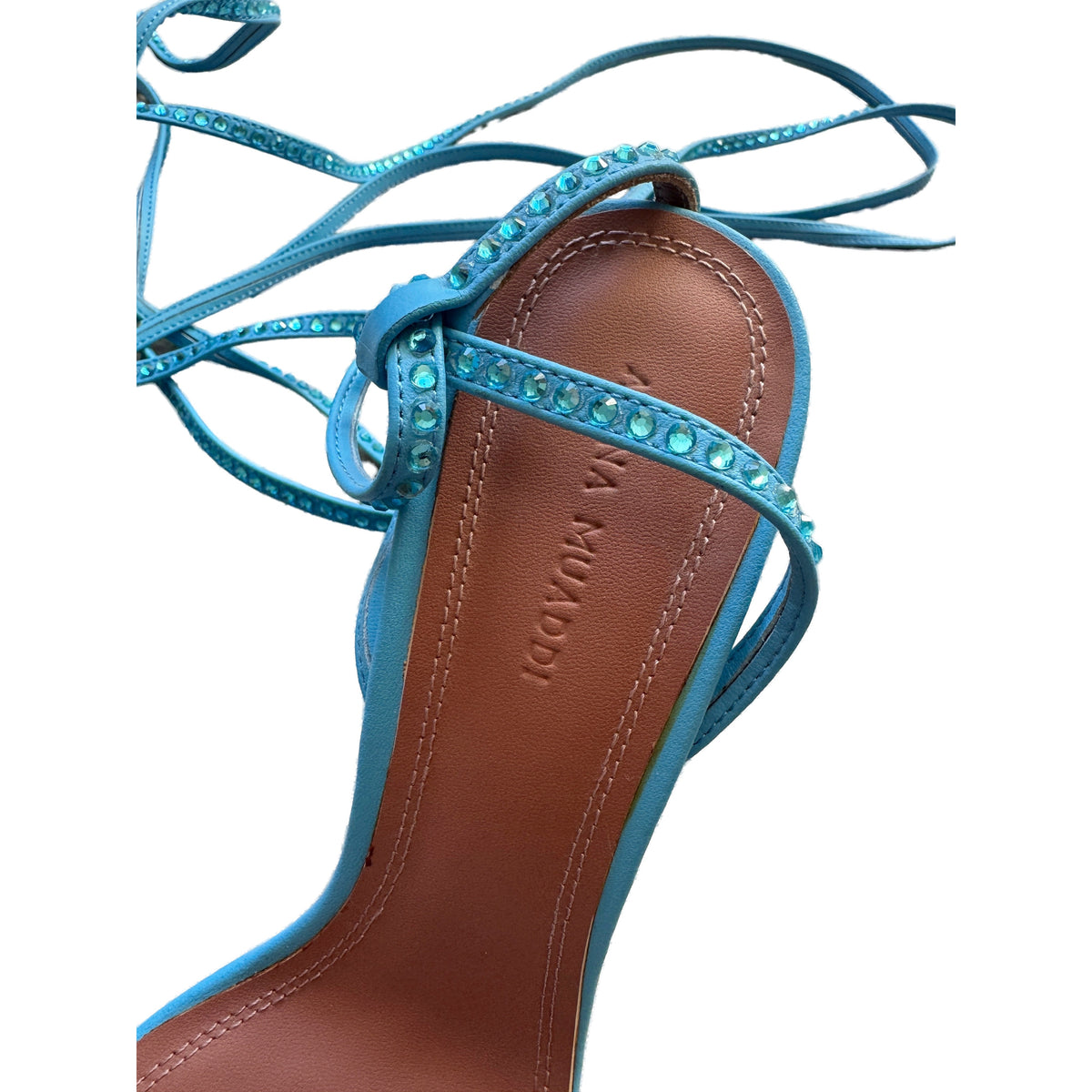 Amina Muaddi Vita 95 Electric Blue sandals
