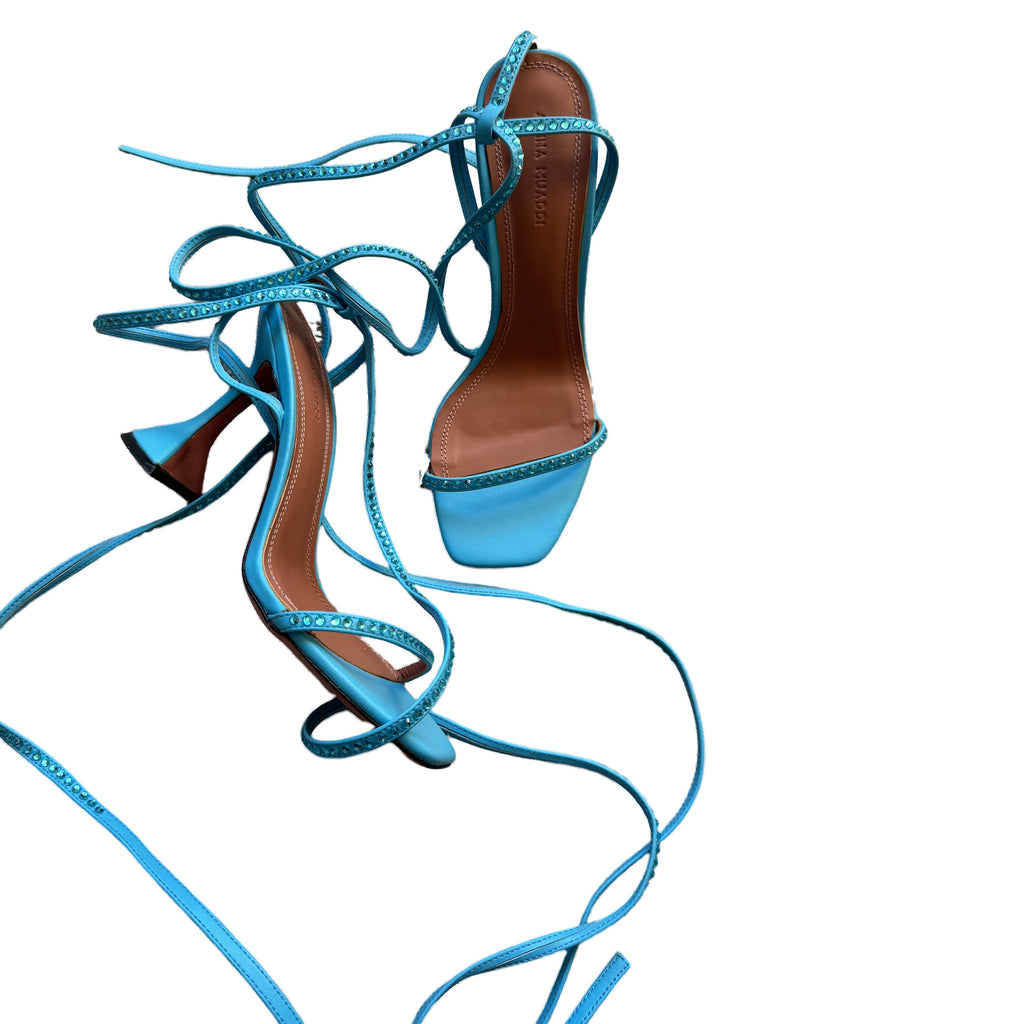 Amina Muaddi Vita 95 Electric Blue sandals