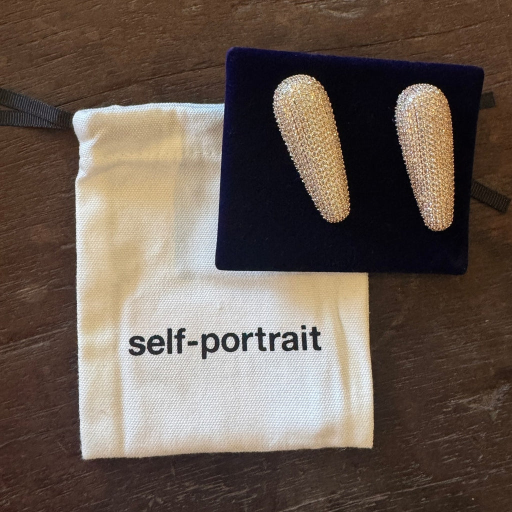 Gold Crystal Bar Earrings