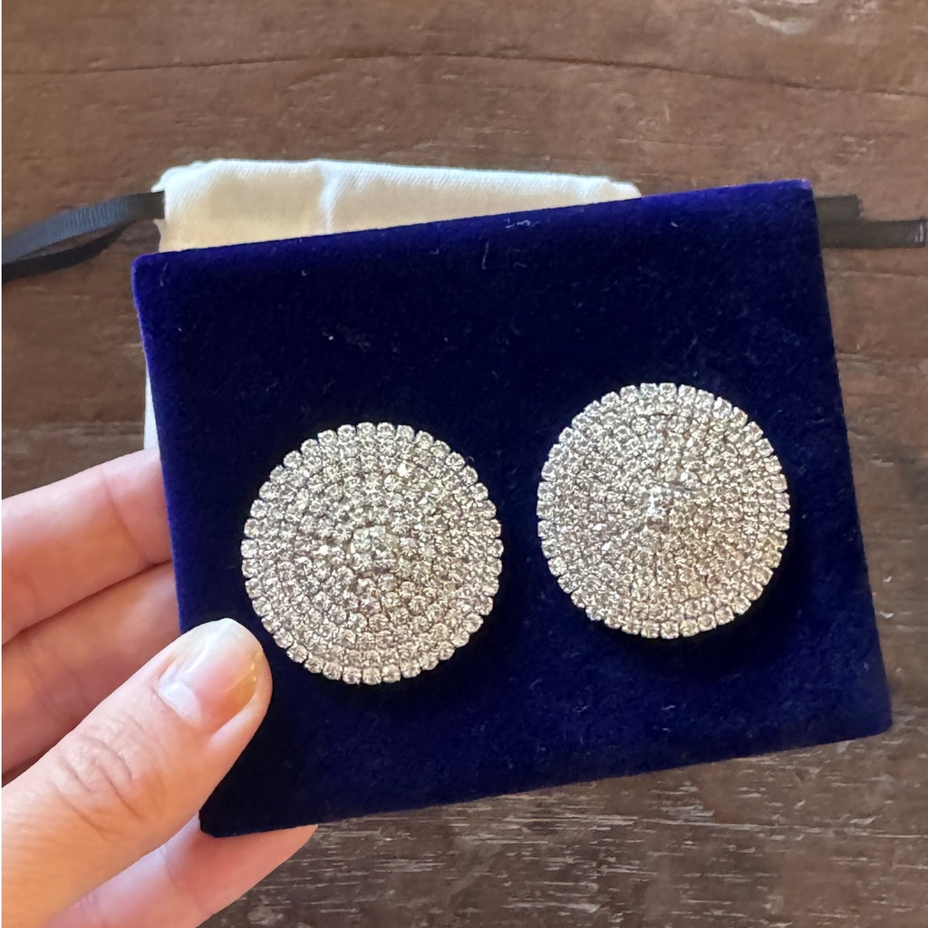 Large Round Crystal Earrings