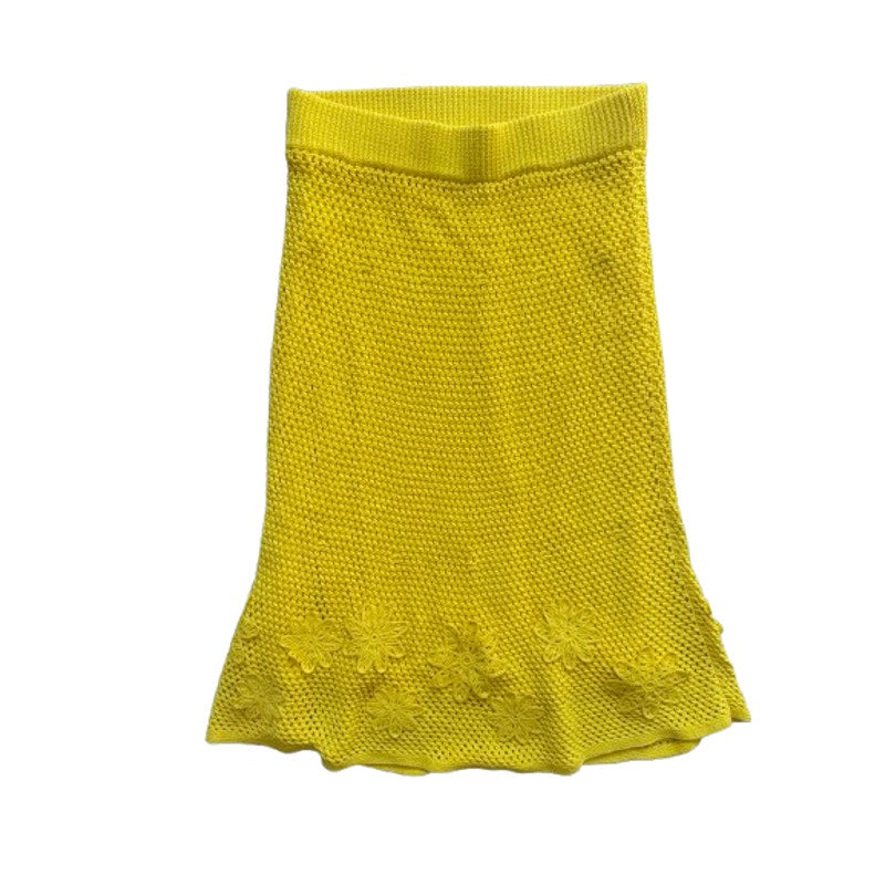 Crochet Knit Sweater & Midi Skirt SET