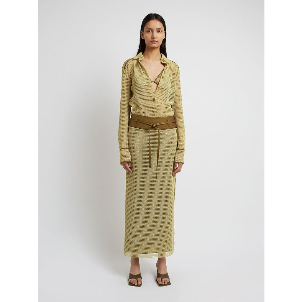 Diamond Lace Belted Column Skirt