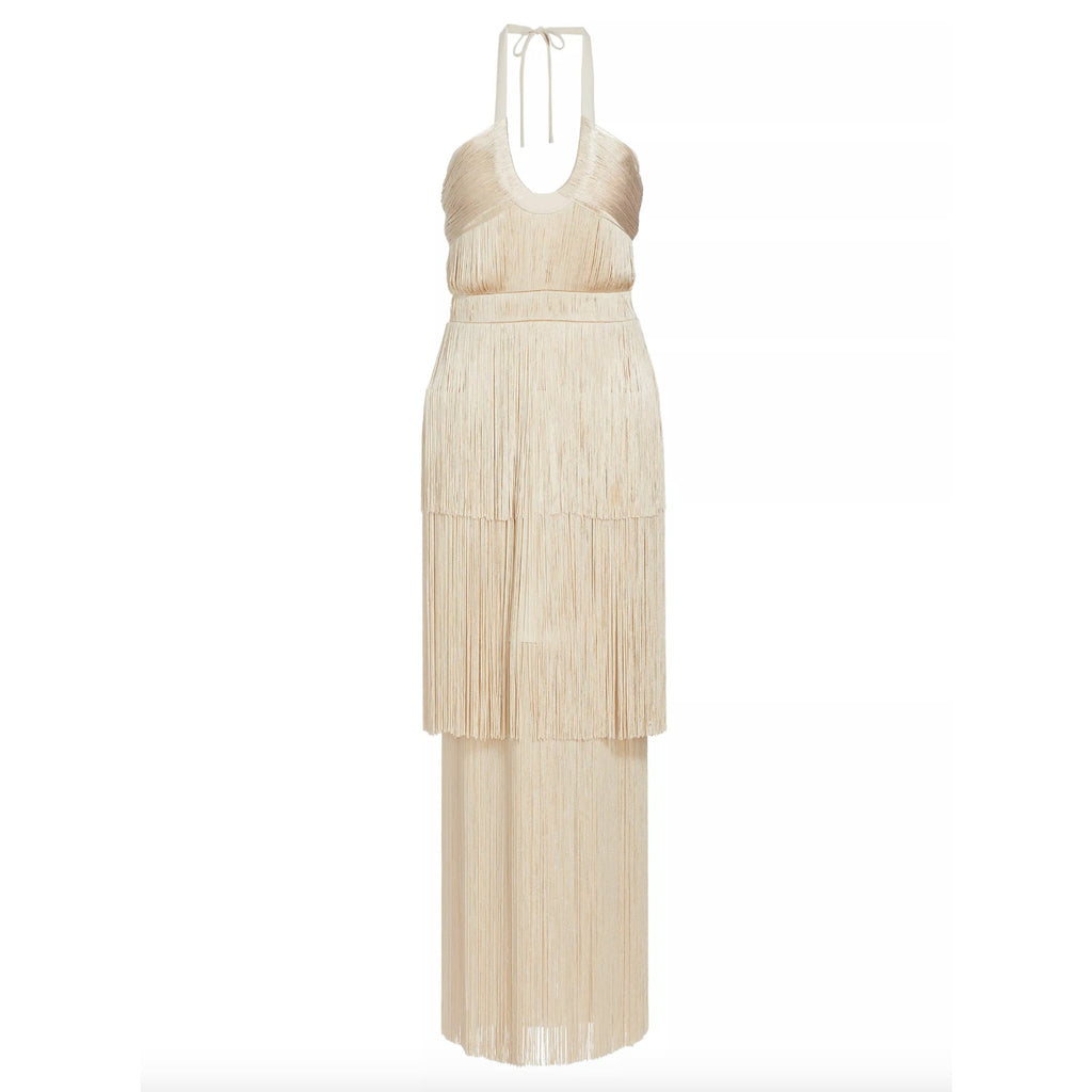 Baldwin Draped Fringe Maxi Dress