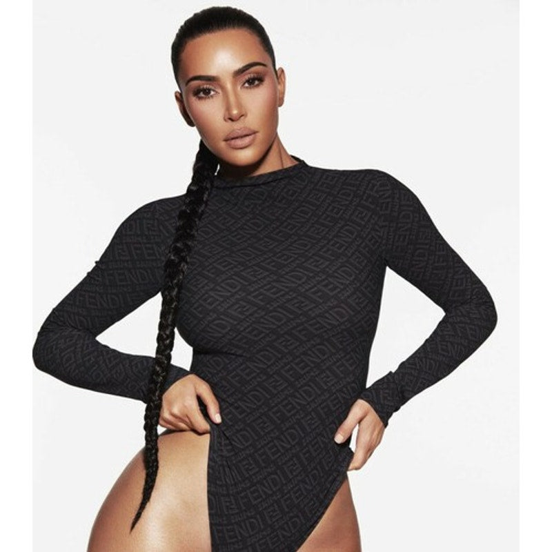Fendi x SKIMS Mock Neck Long Sleeve Bodysuit