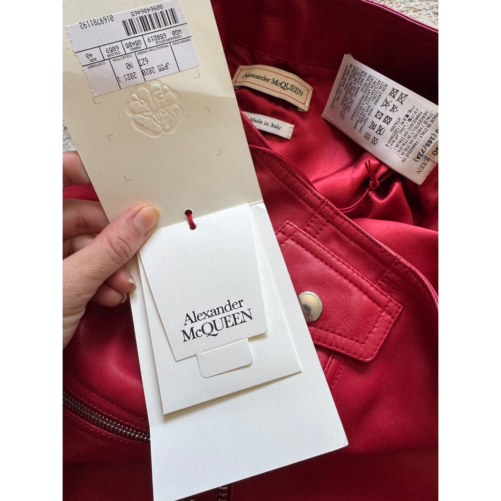 Zip-Embellished Leather Midi Skirt