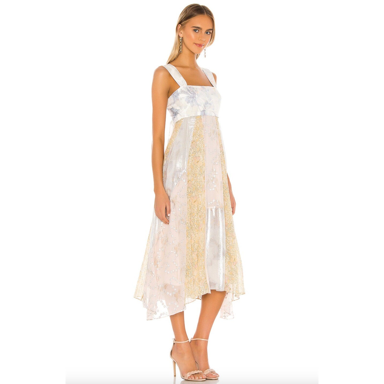 Sleeveless Daffodil Shimmer Maxi Dress