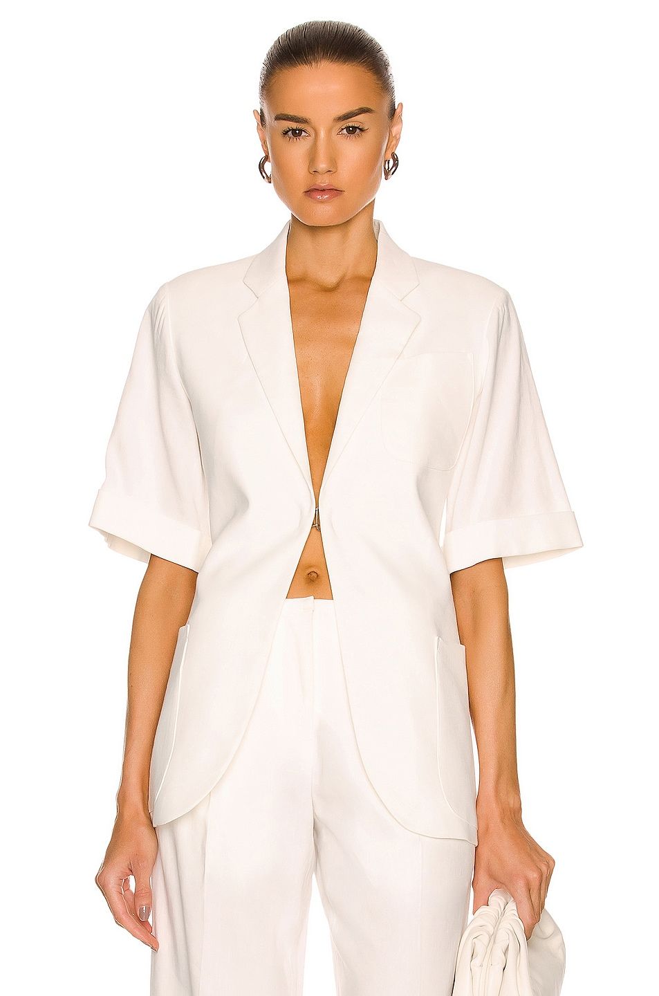 Short Sleeve Pocket Blazer & Low Rise Pant SET