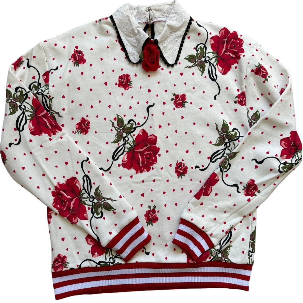 Rose Printed Sweatshirt & Jogger Set