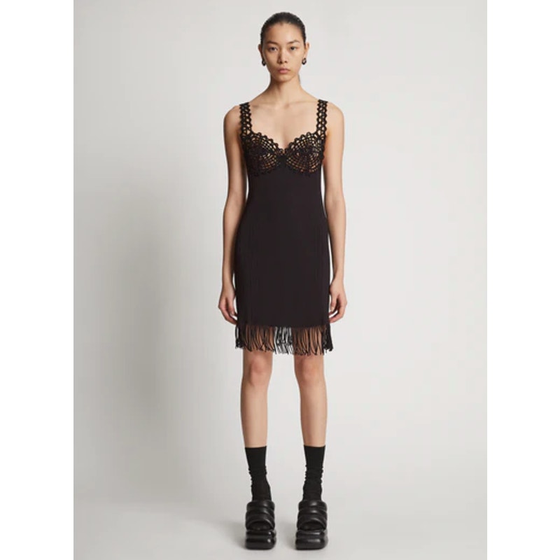 Embroidered Viscose Knit Dress