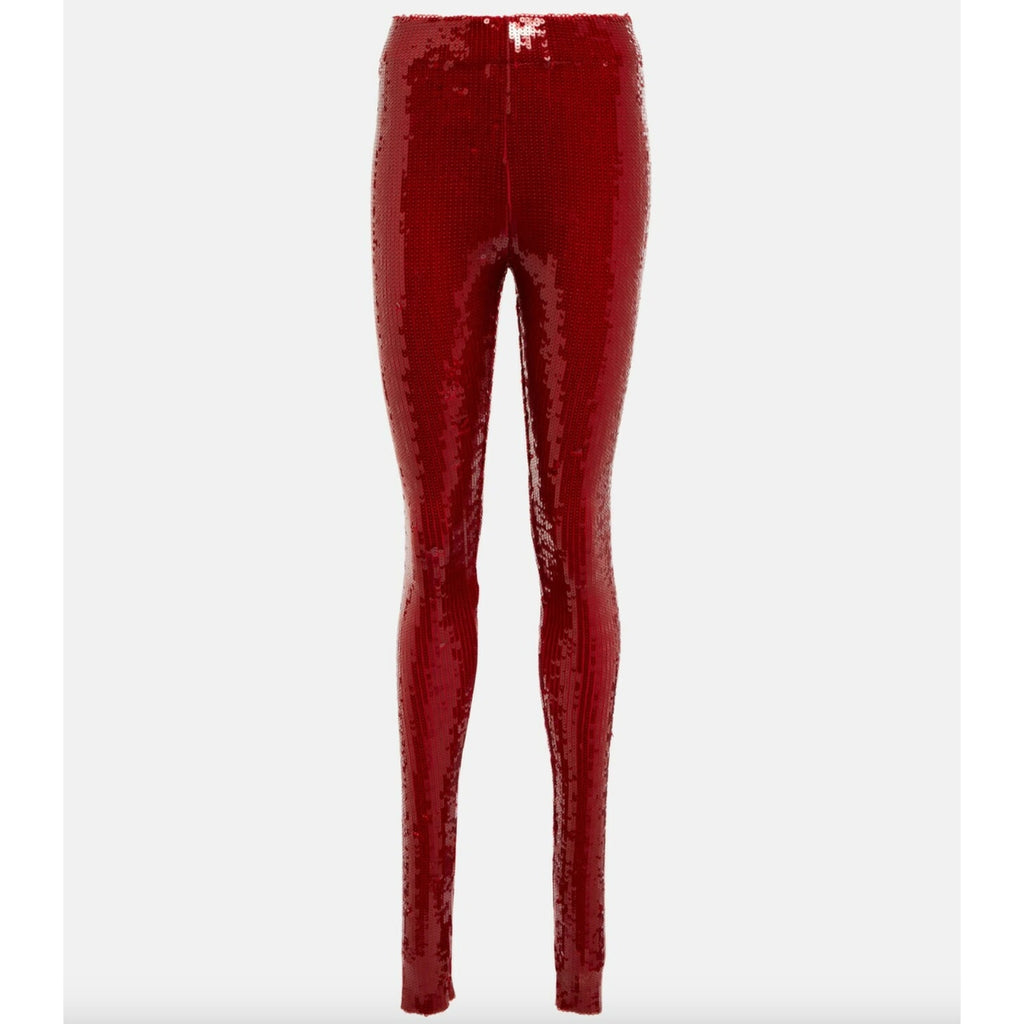 Stretch Sequin Legging With Ankle Zip Up
