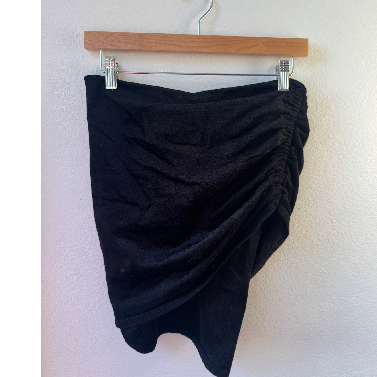 Draped Velour Skirt
