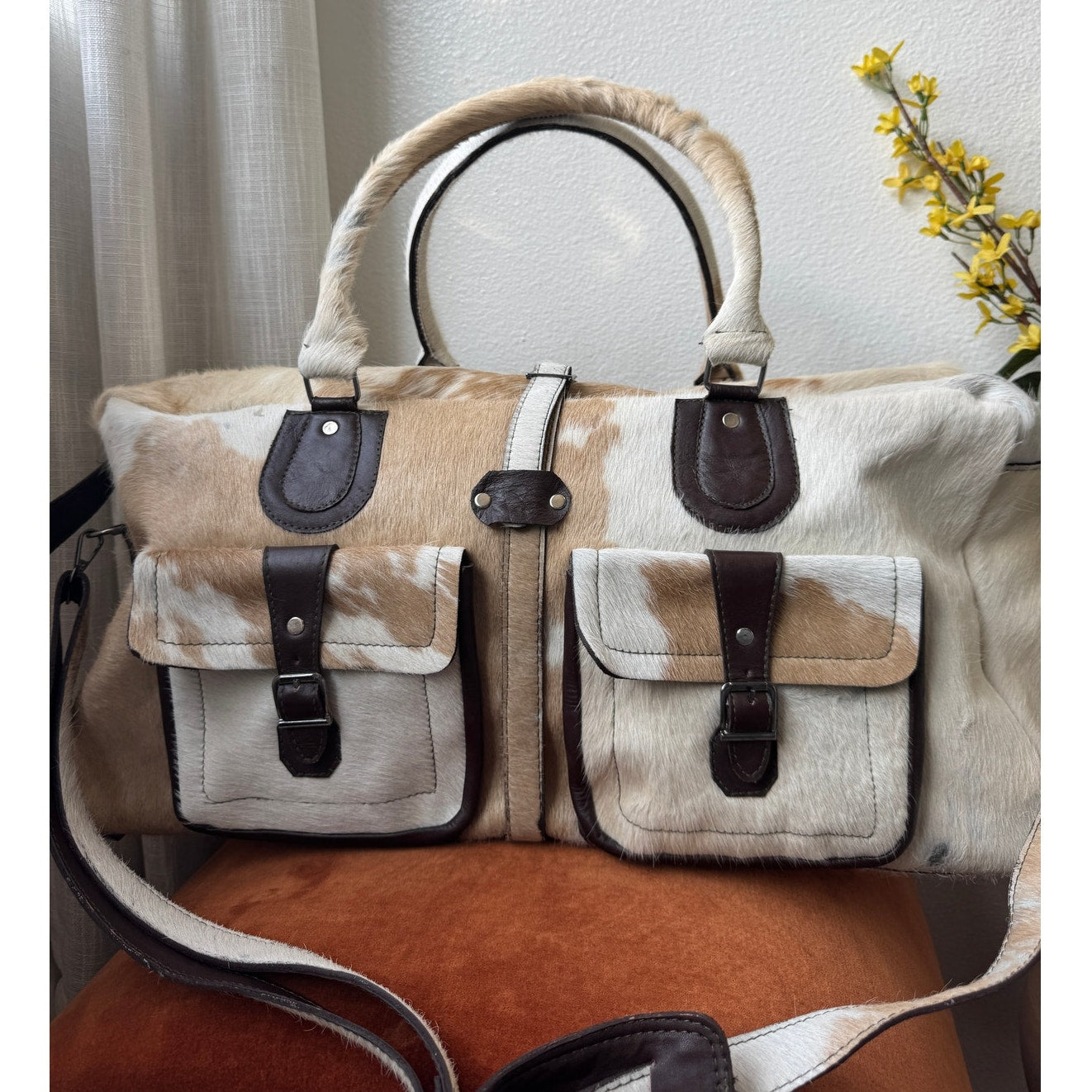 Handmade Cowhide Duffle Bag