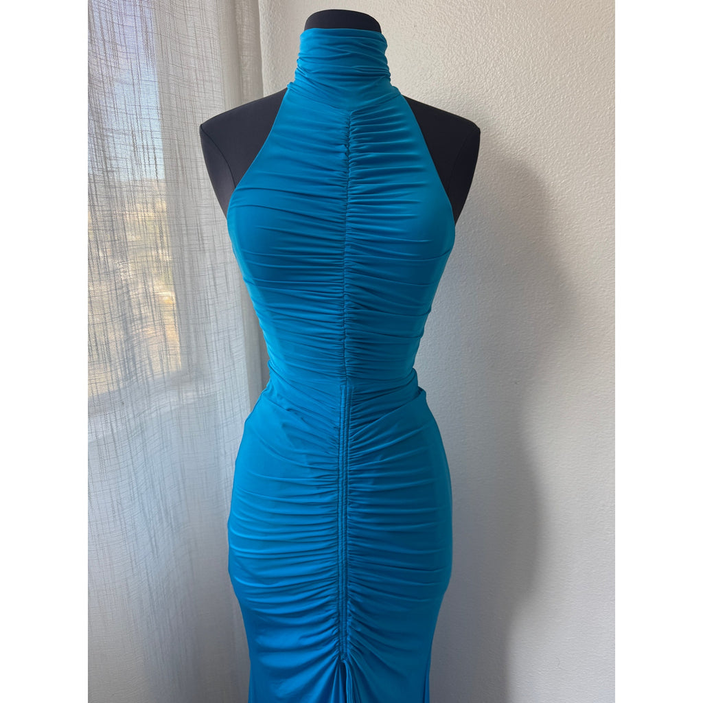 Lorne Halterneck Ruched Gown