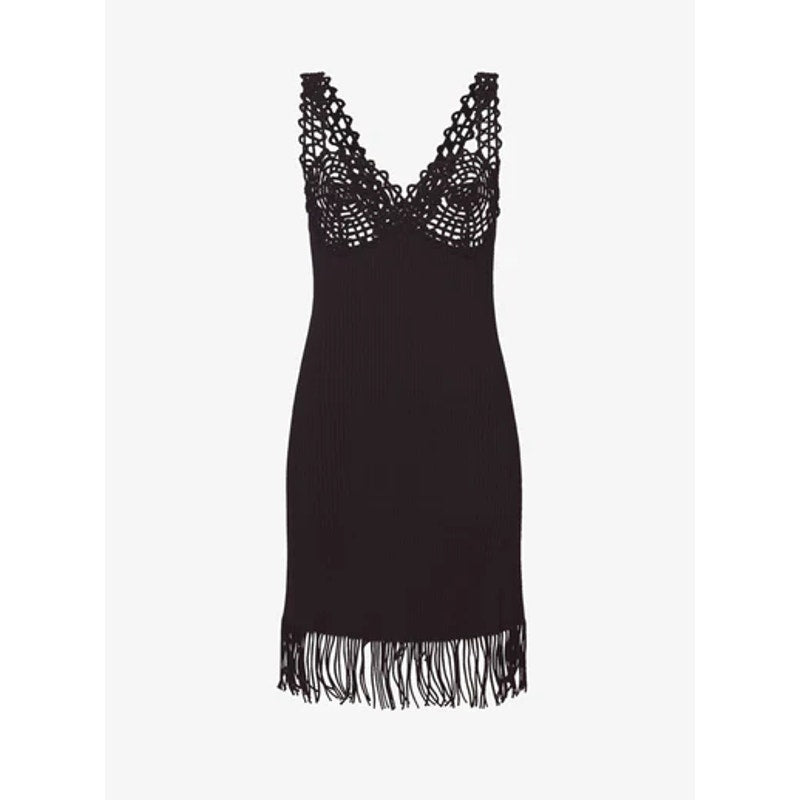 Embroidered Viscose Knit Dress
