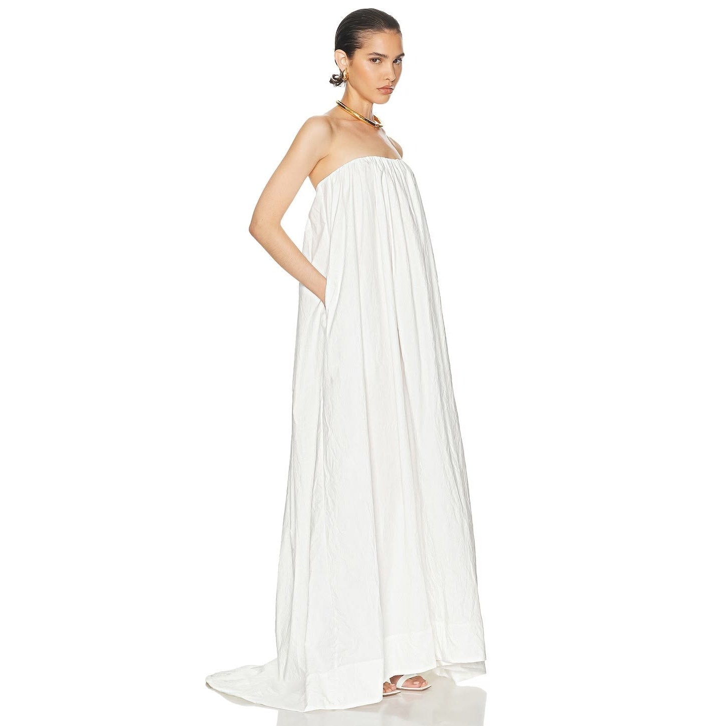 Crinkle Pleated Gown