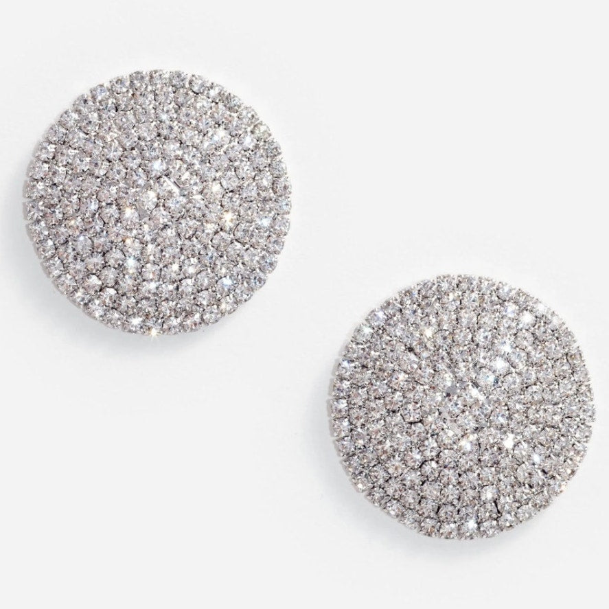 Large Round Crystal Earrings