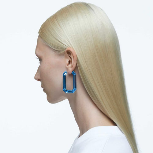 Blue Lucent Hoop Earrings
