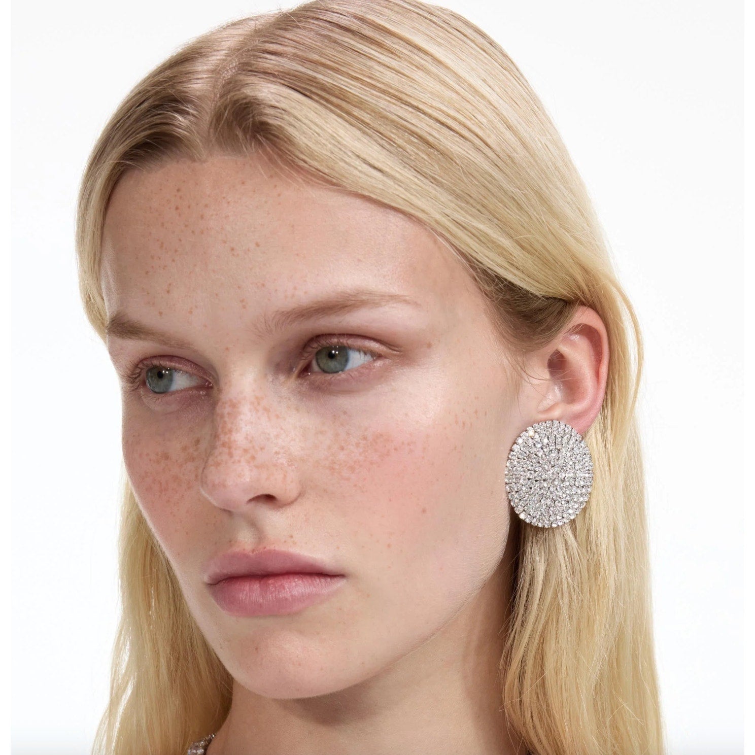 Large Round Crystal Earrings