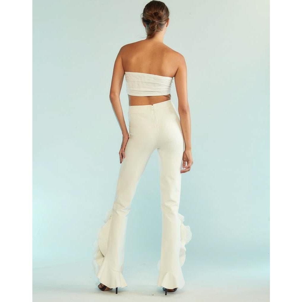 Organza Flower Ponte Knit Pants