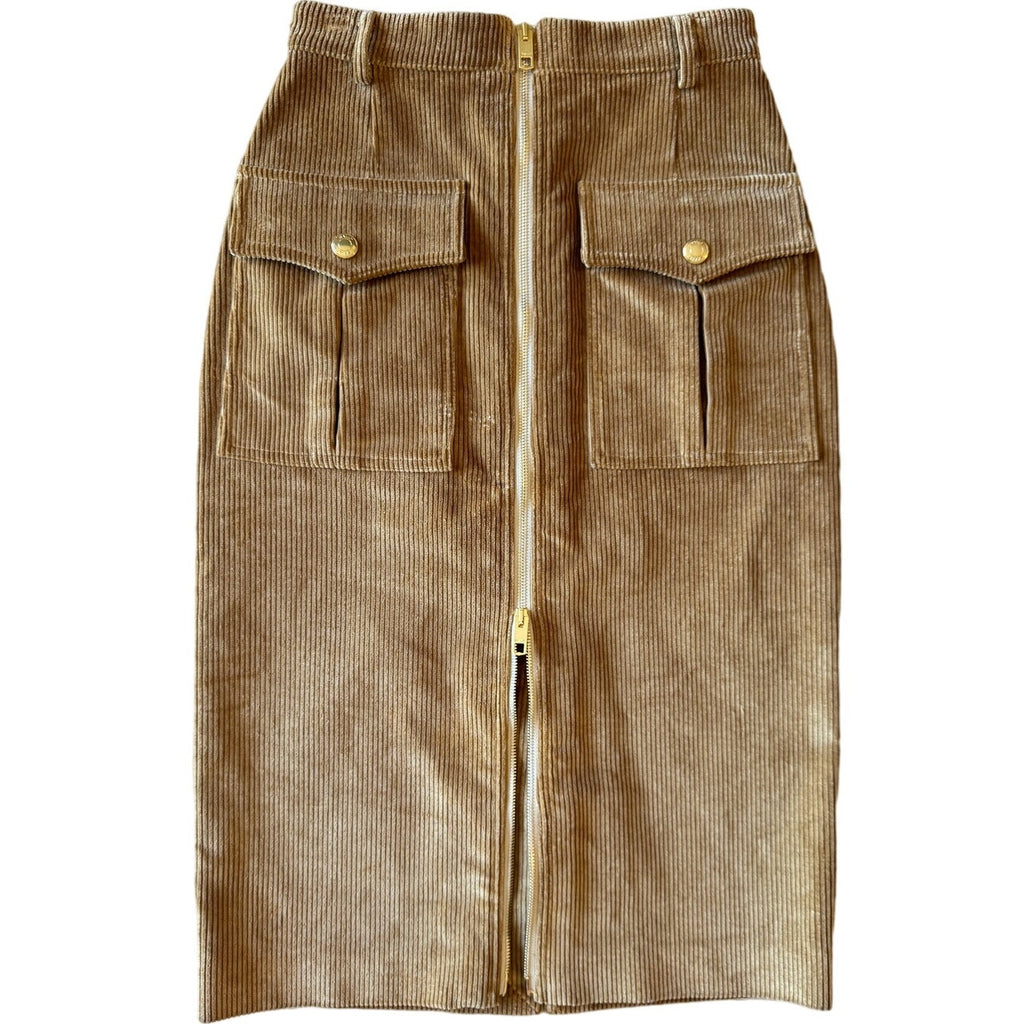 Corduroy Midi Pencil Skirt