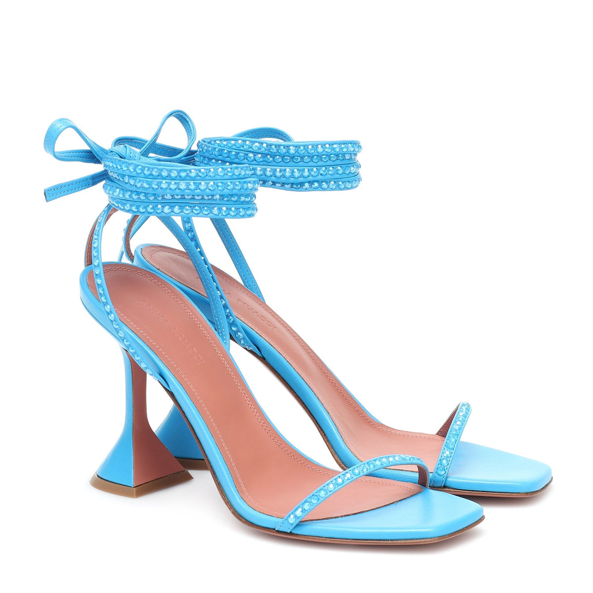 Blue Vita 95 Crystal Embellished Leather Sandals