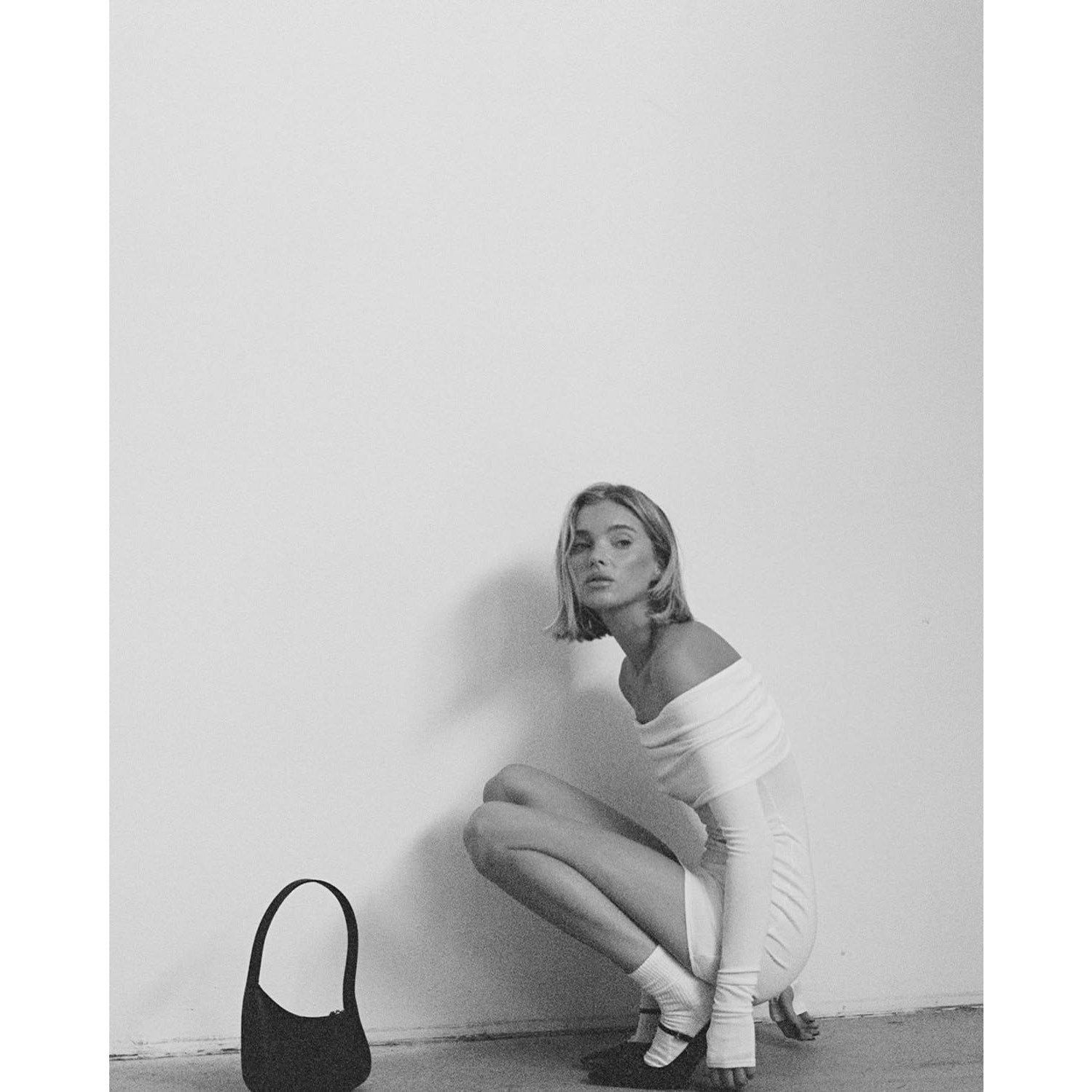 Matte Jersey Off Shoulder Mini Dress