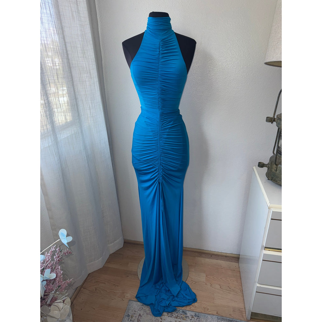 Lorne Halterneck Ruched Gown