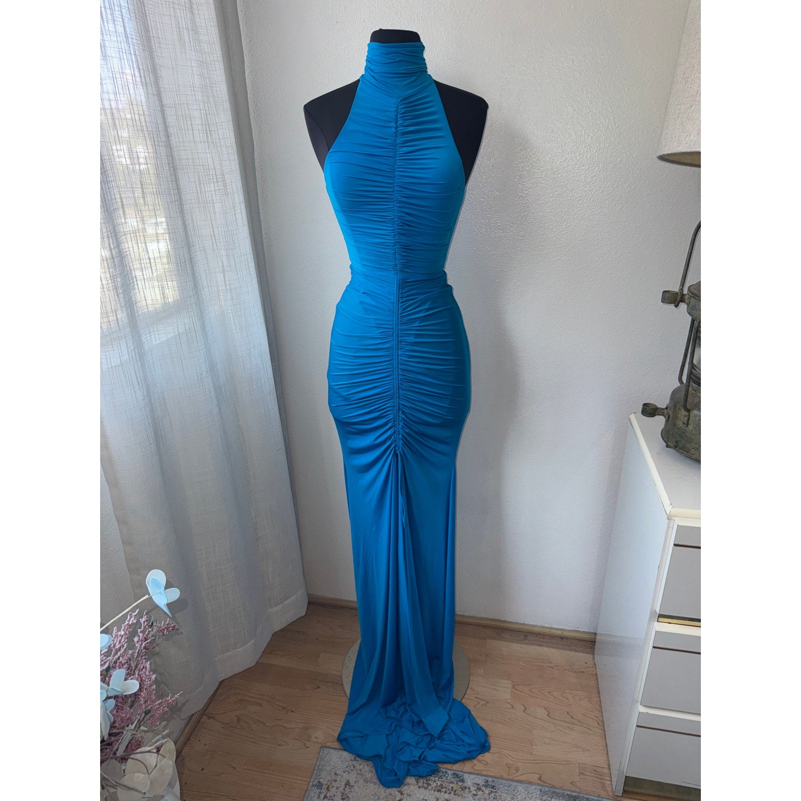 Lorne Halterneck Ruched Gown