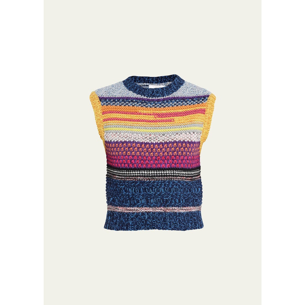 Striped Sleeveless Cashmere Sweater Vest