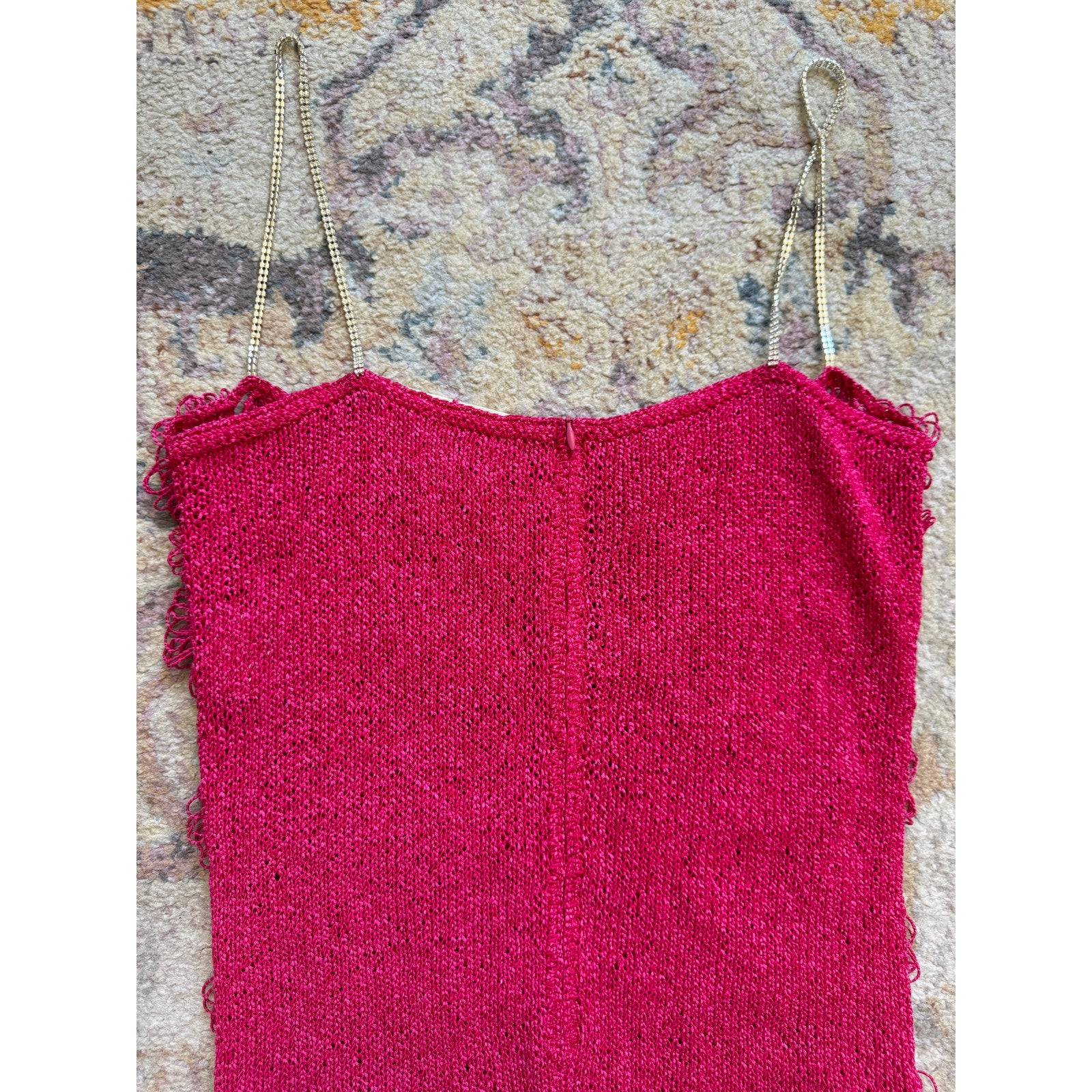 Pink Crochet Flower Mini Shift Dress