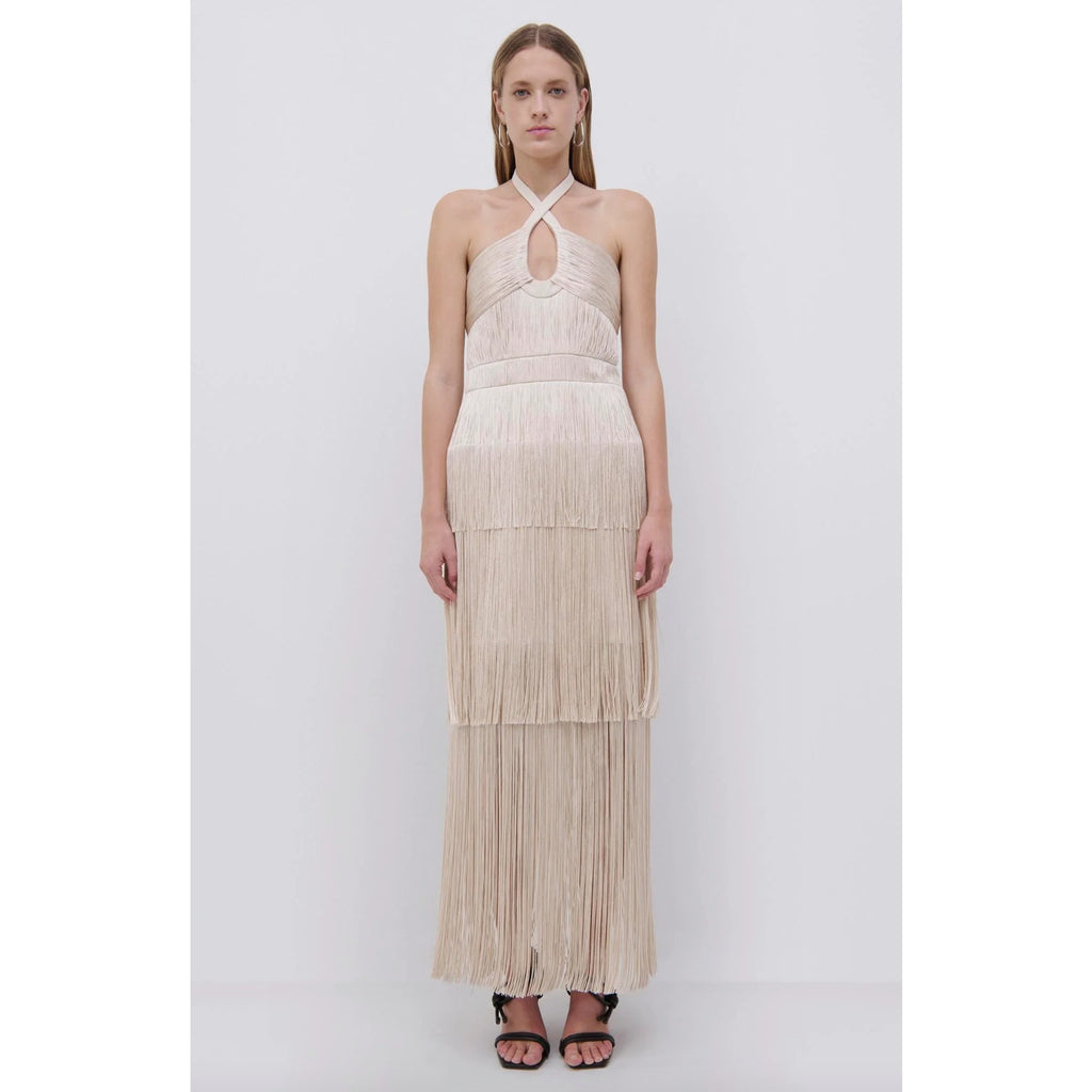Baldwin Draped Fringe Maxi Dress