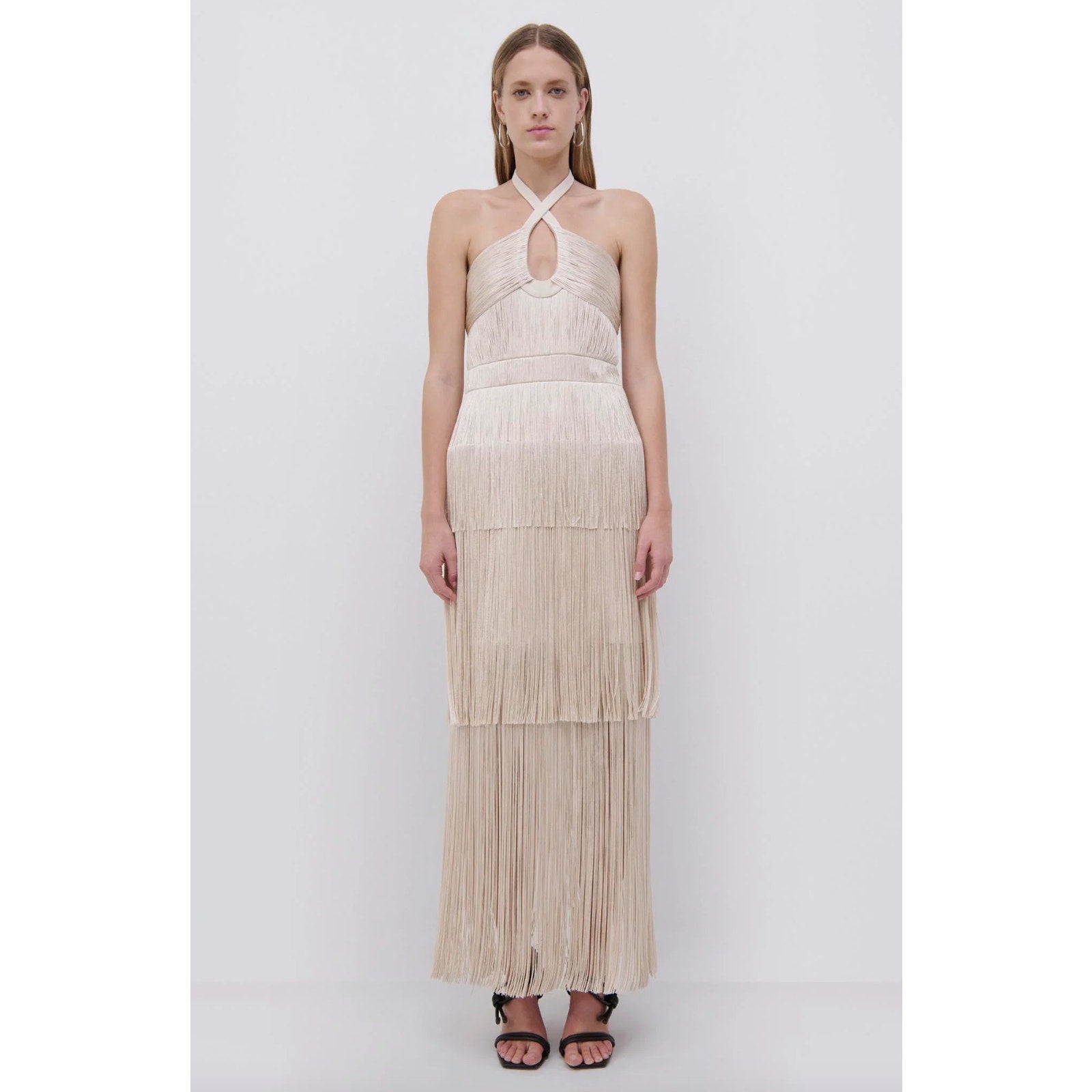 Baldwin Draped Fringe Maxi Dress