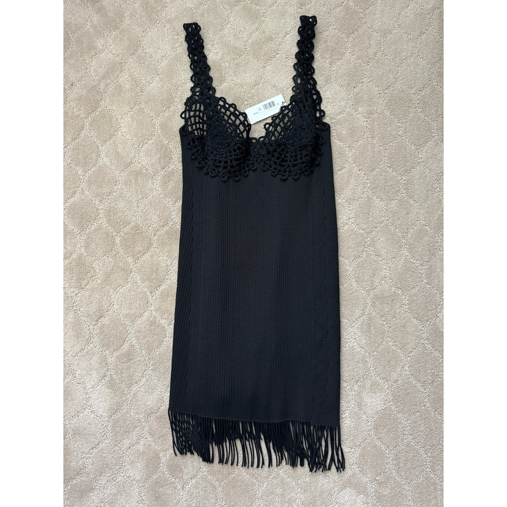 Embroidered Viscose Knit Dress