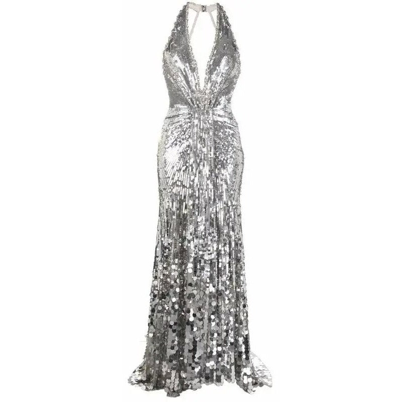 Mars Sequin-embellished Halterneck Gown