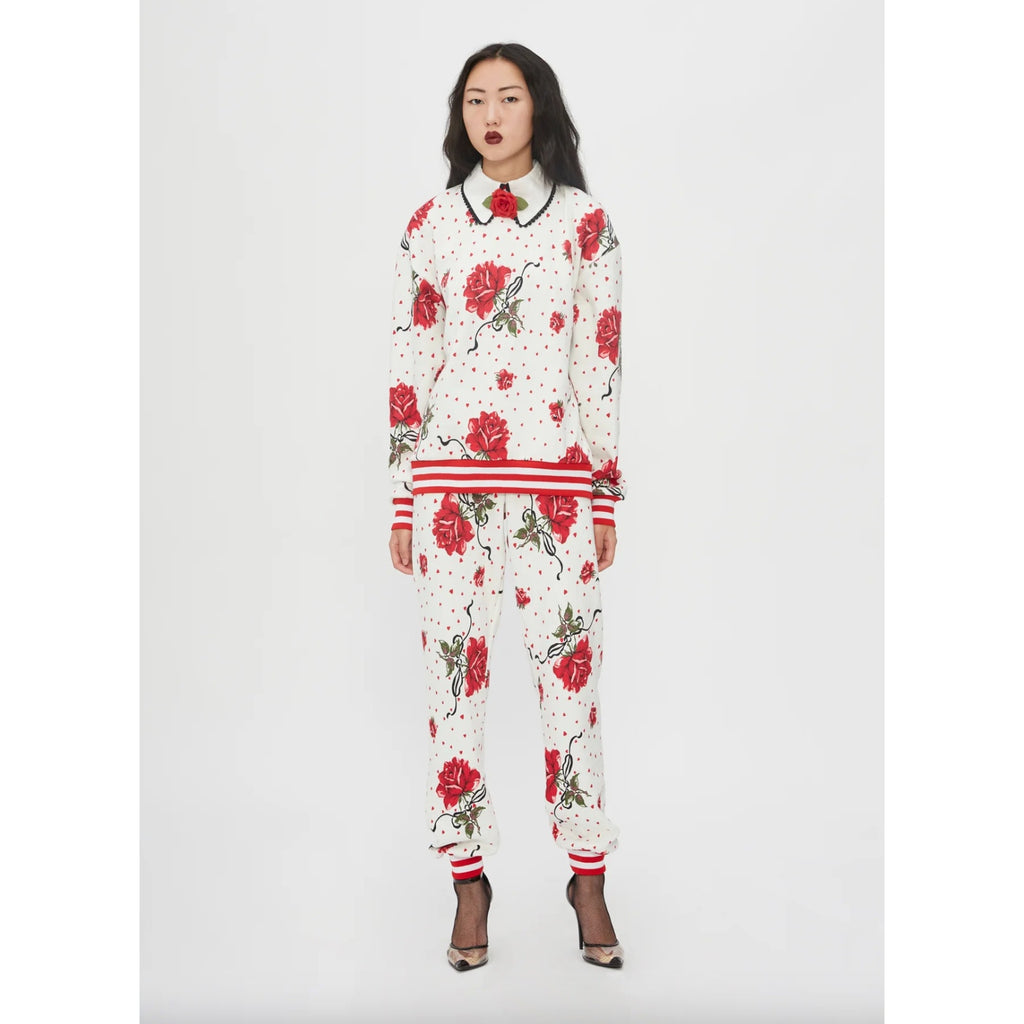 Rose Printed Sweatshirt & Jogger Set
