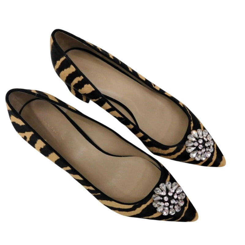 Animal Print Heels with Rhinestone