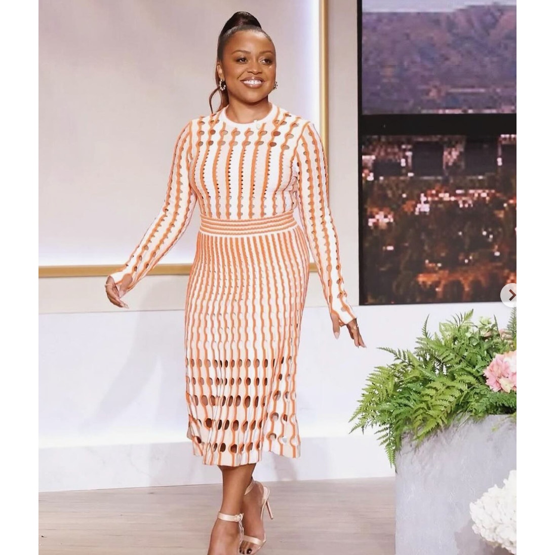 Tiana Cut-Out Knitted Top & Jax/Larken Midi Skirt SET