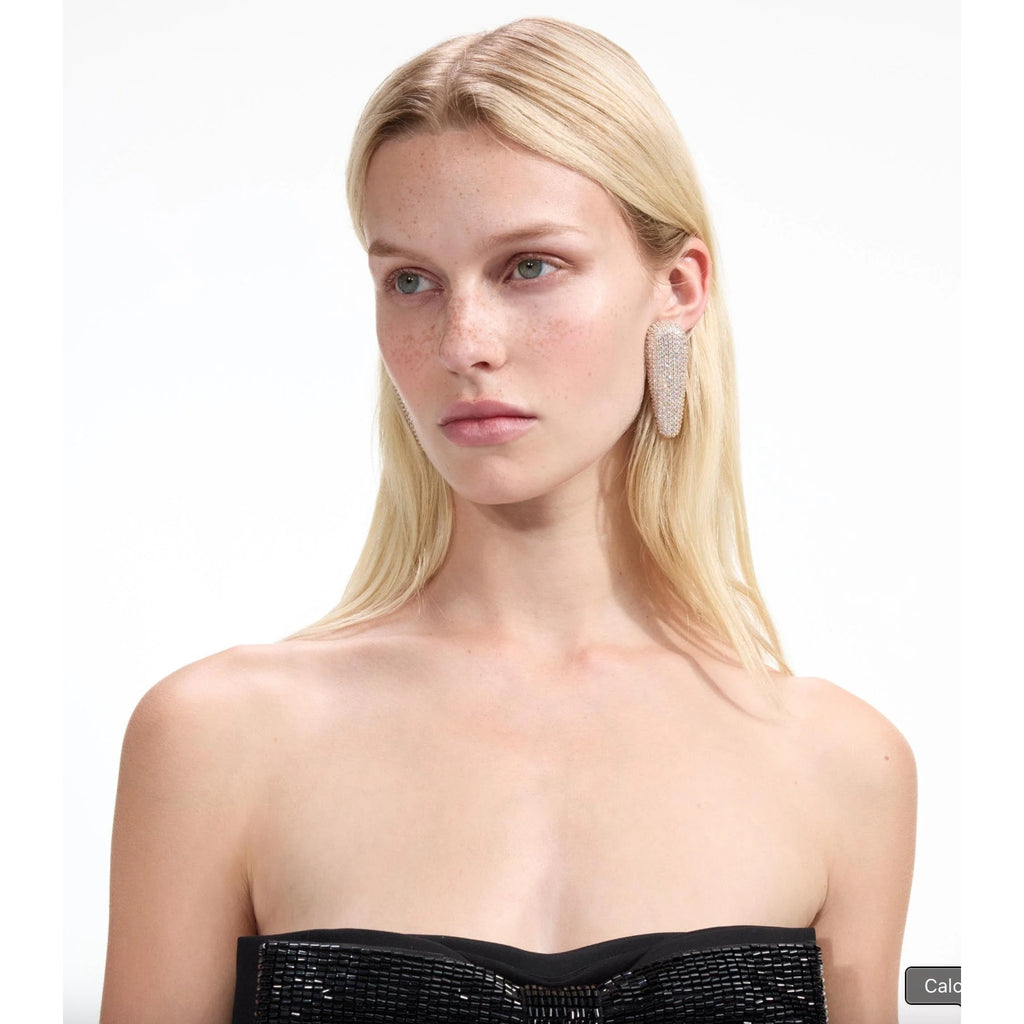 Gold Crystal Bar Earrings