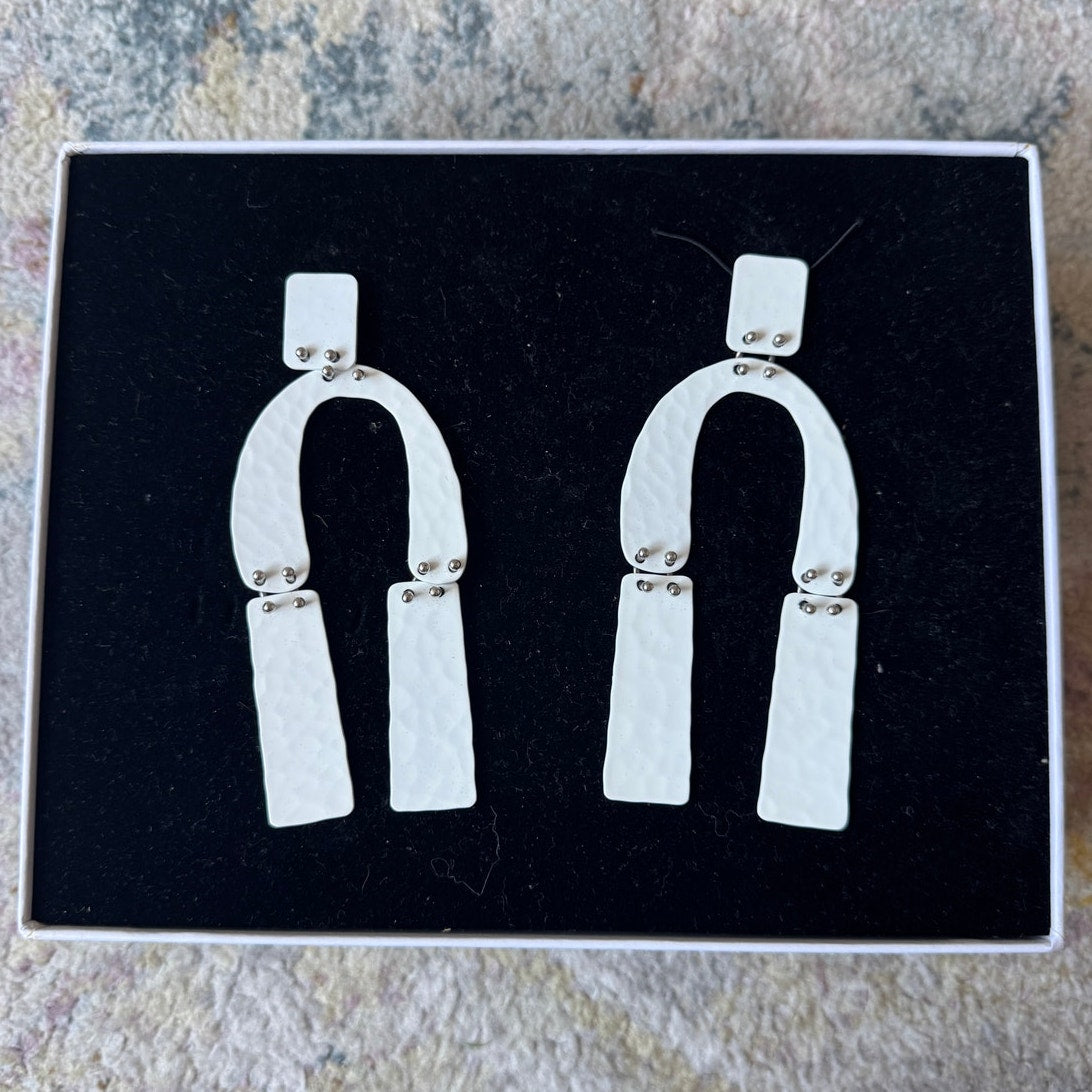 Medium Hammered Metal Clip Earrings