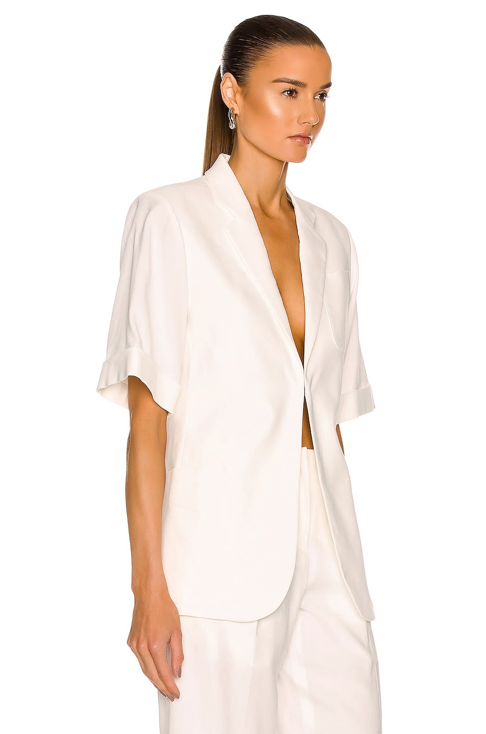 Short Sleeve Pocket Blazer & Low Rise Pant SET