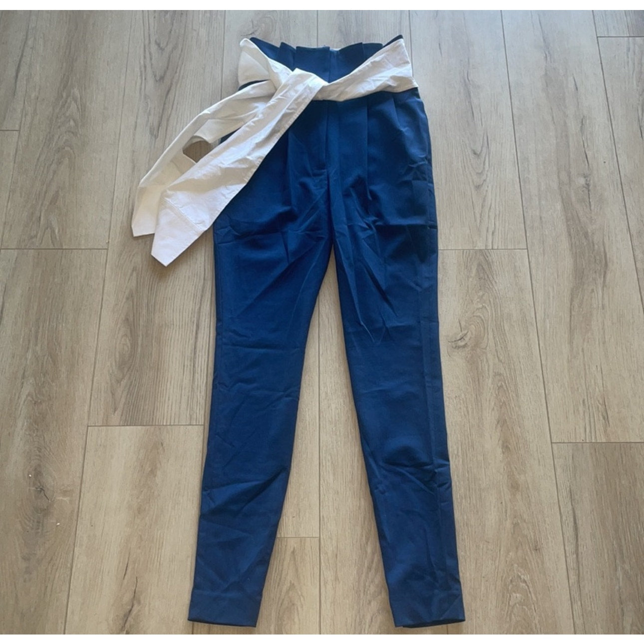 High Waist Tie Sleeve Tuxedo Pant