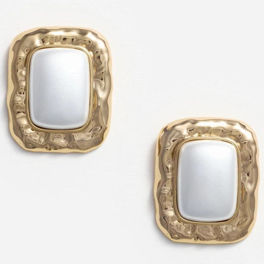 Mottled Gold Pearl Earrings