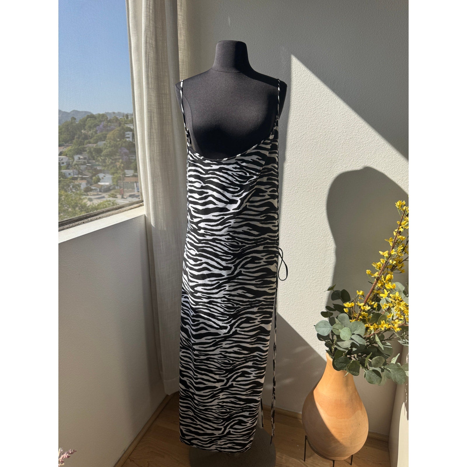 White & Black Midi Dress