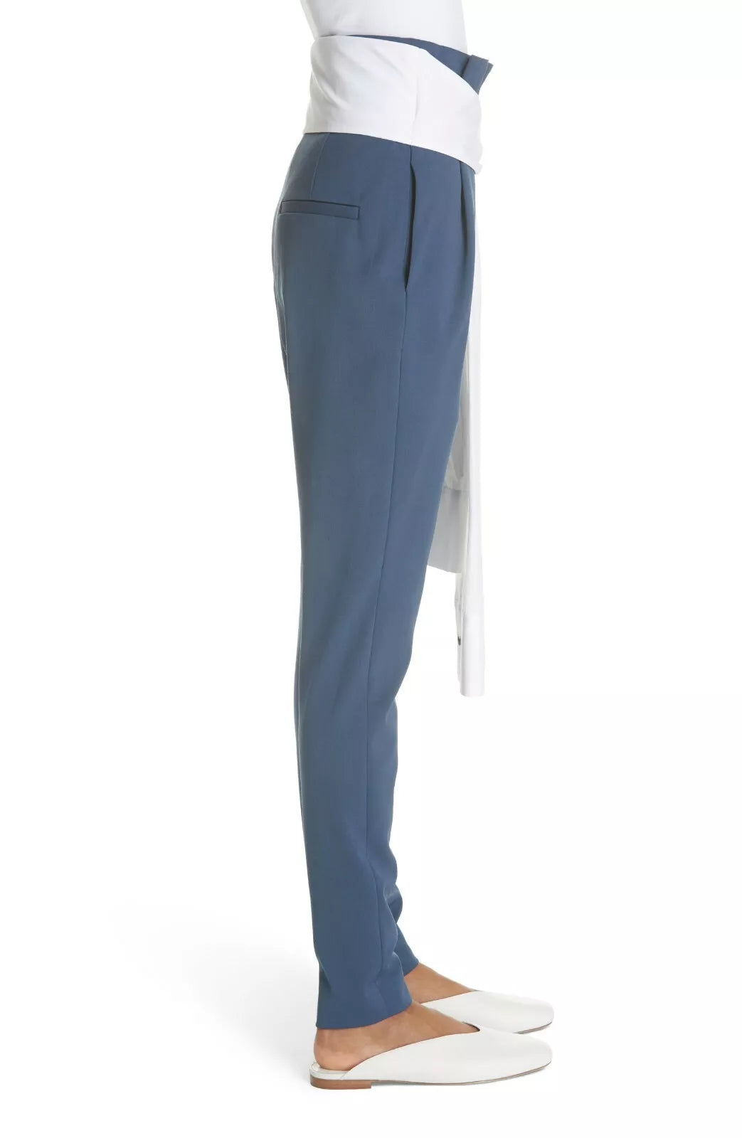 High Waist Tie Sleeve Tuxedo Pant