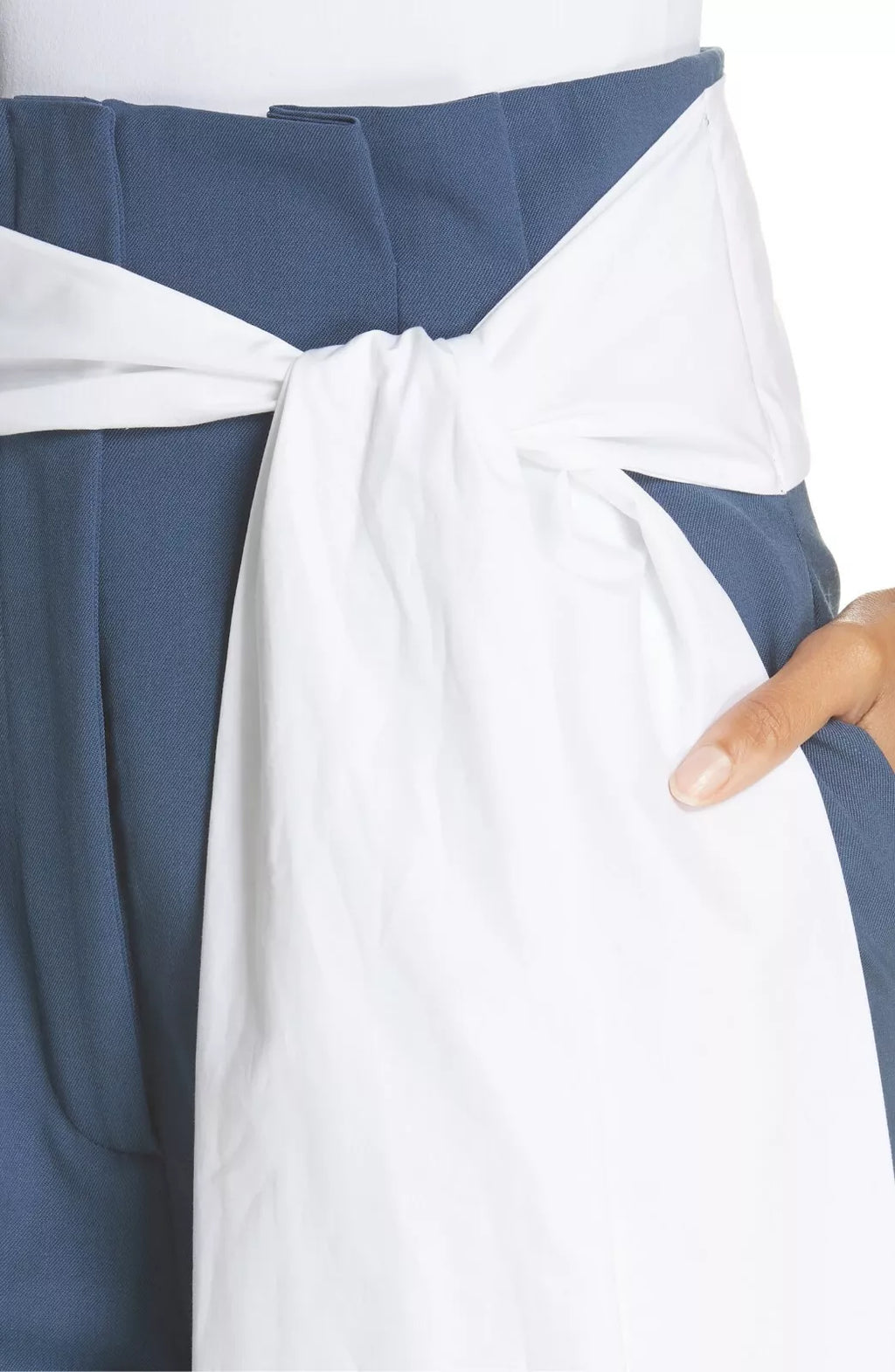 High Waist Tie Sleeve Tuxedo Pant